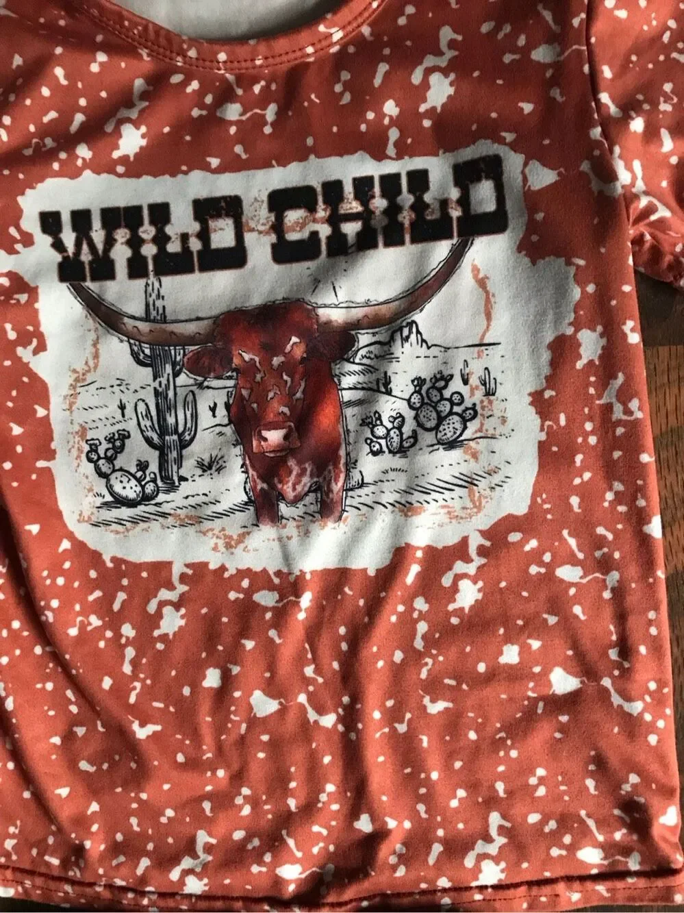 Wild Child  Size 4T little girls 2 pc outfit pants top bull print soft